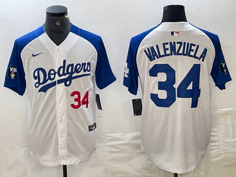Mens Los Angeles Dodgers #34 Toro Valenzuela Number White Blue Fashion Stitched Cool Base Limited Jersey,We sell and wholesale Mens Los Angeles Dodgers #34 Toro Valenzuela Number White Blue Fashion Stitched Cool Base Limited Jersey on line form chian!